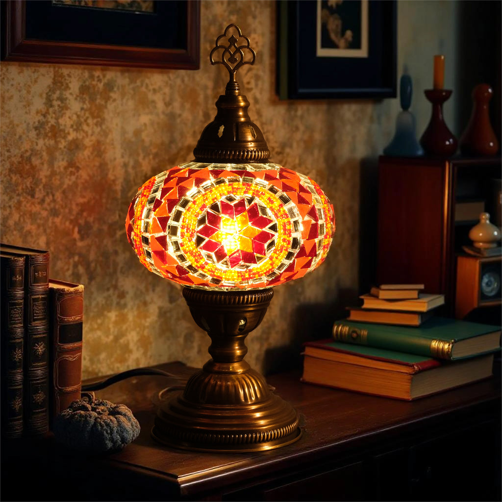 Mozaist Turkish Mosaic Table Lamp Orange