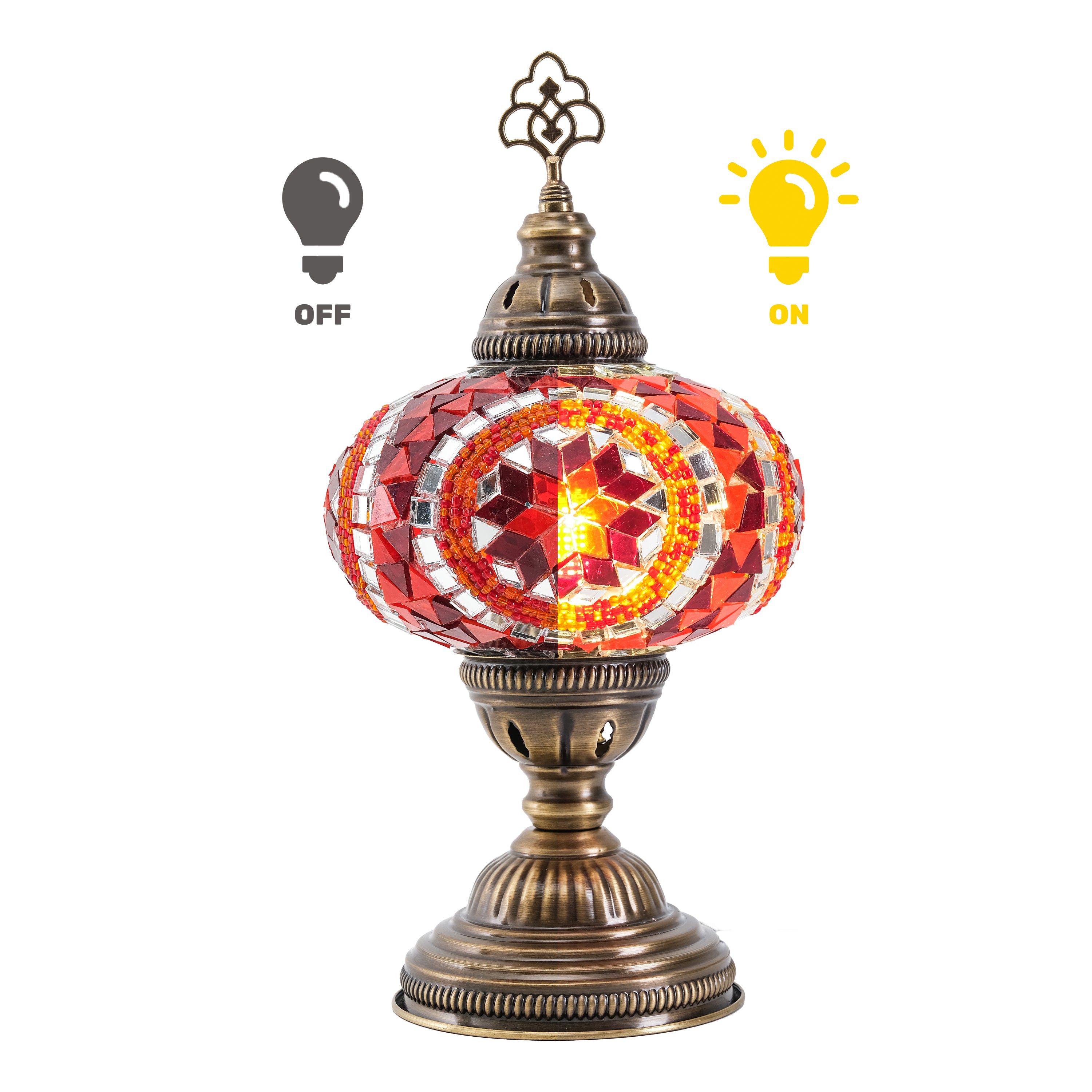 Mozaist Turkish Mosaic Table Lamp Orange