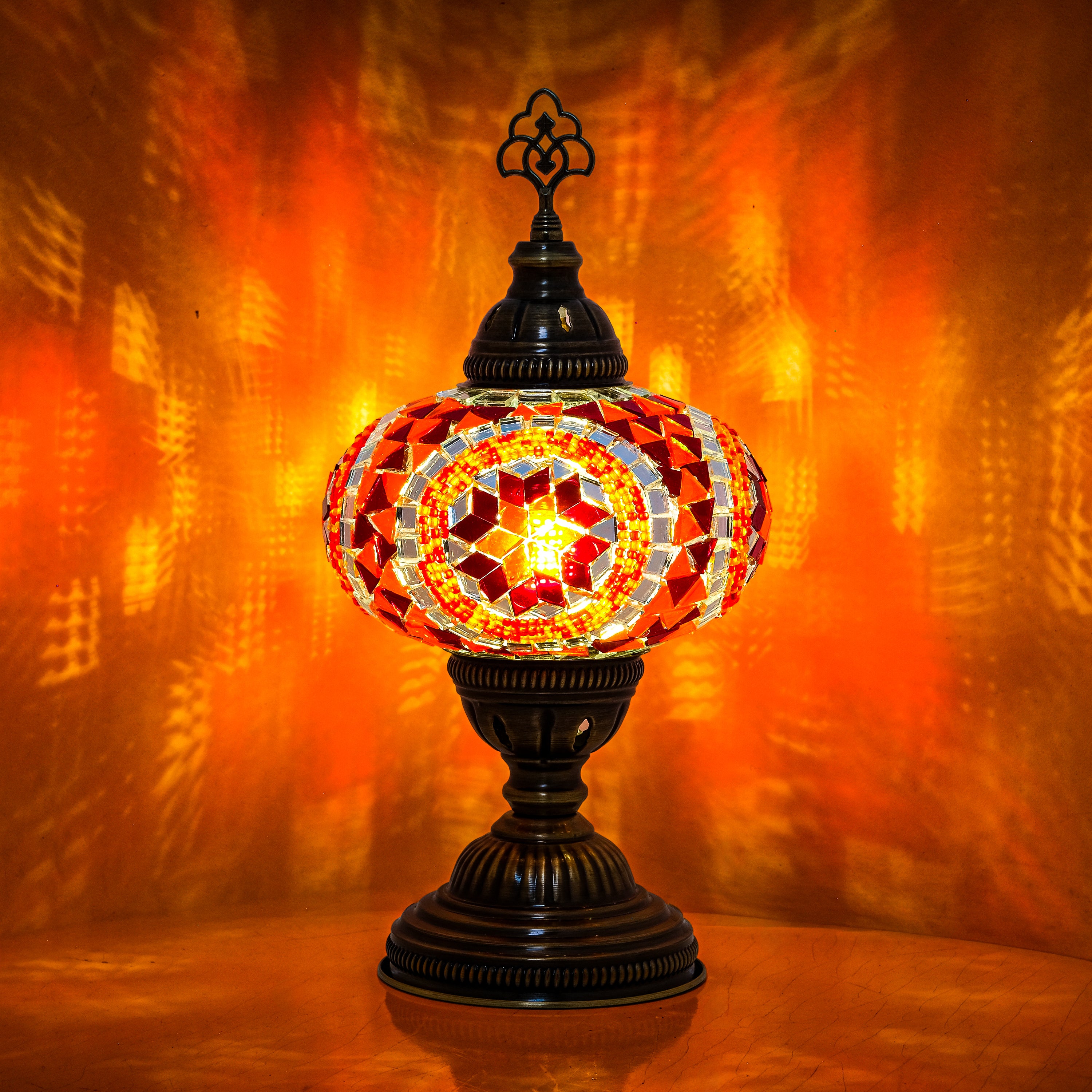 Mozaist Turkish Mosaic Table Lamp Orange