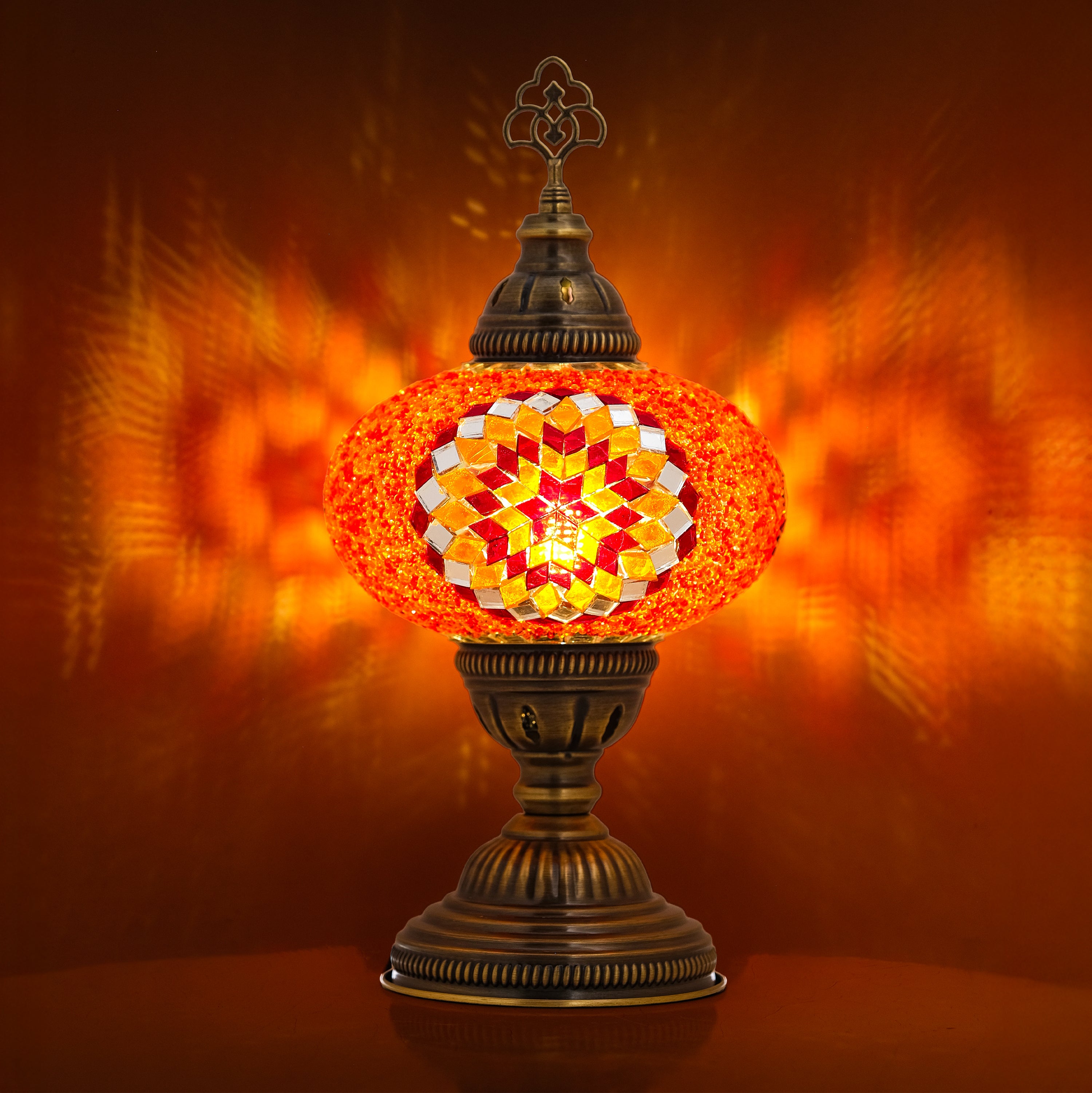Mozaist Turkish Mosaic Table Lamp Orange