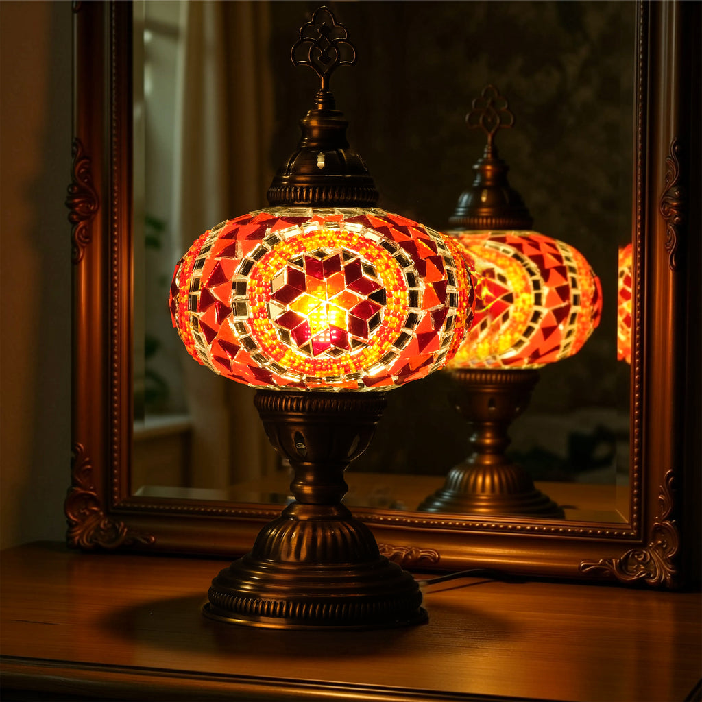 Mozaist Turkish Mosaic Table Lamp Orange