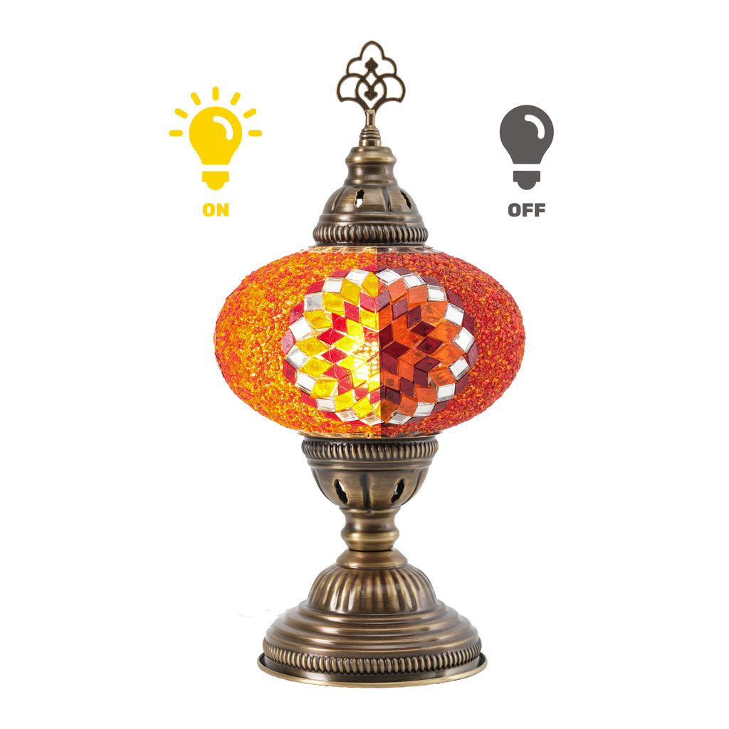 Mozaist Turkish Mosaic Table Lamp Orange