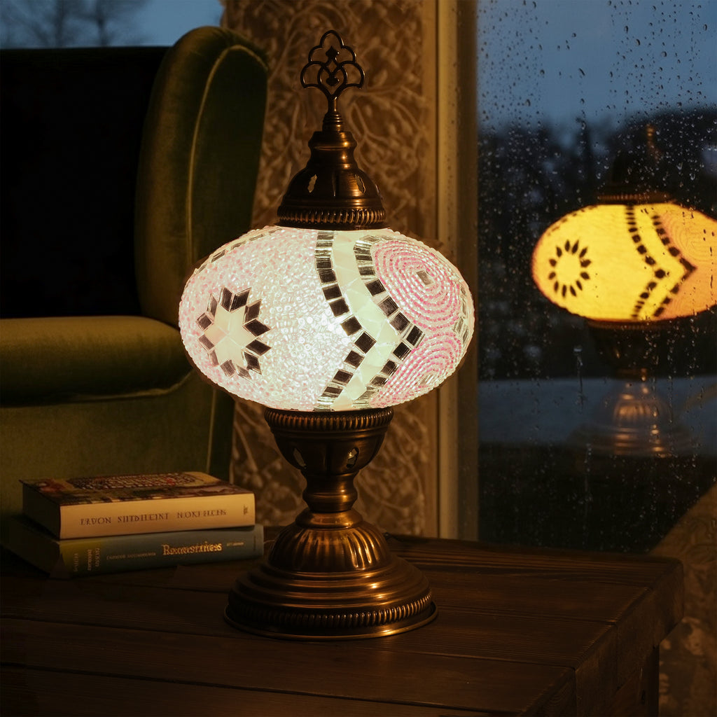 Mozaist Turkish Mosaic Table Lamp Pink