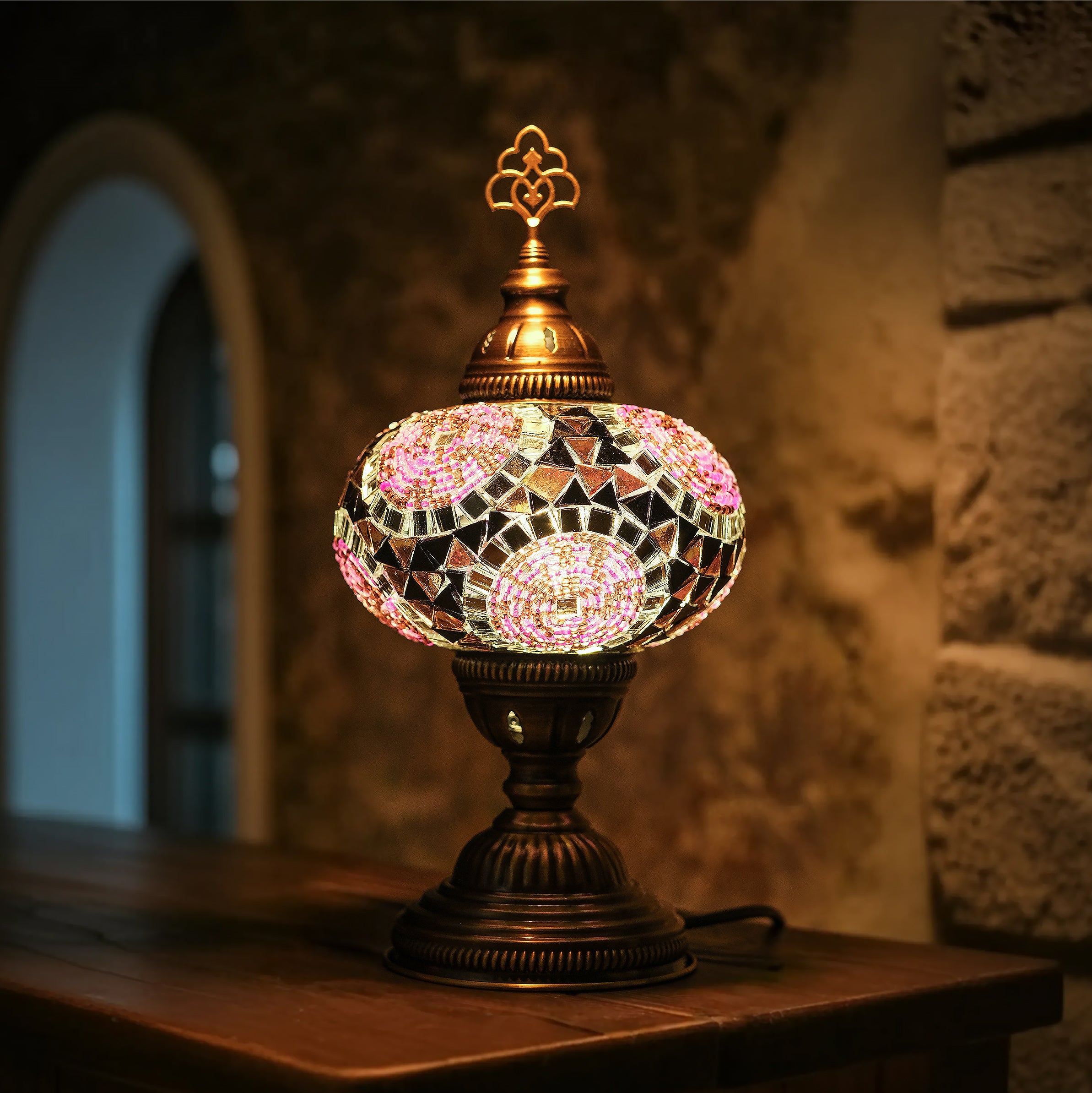 Mozaist Turkish Mosaic Table Lamp Purple