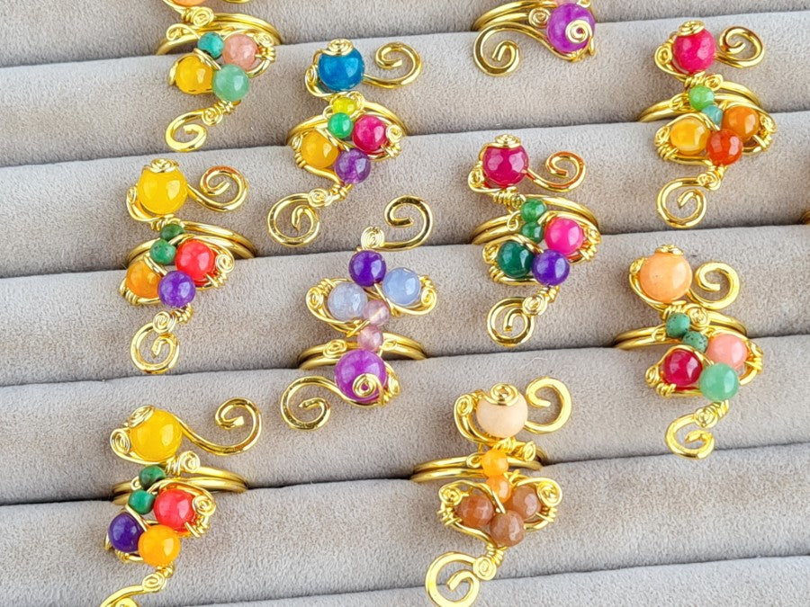 Handcrafted Natural Stone Ring Collection – Copper Ring