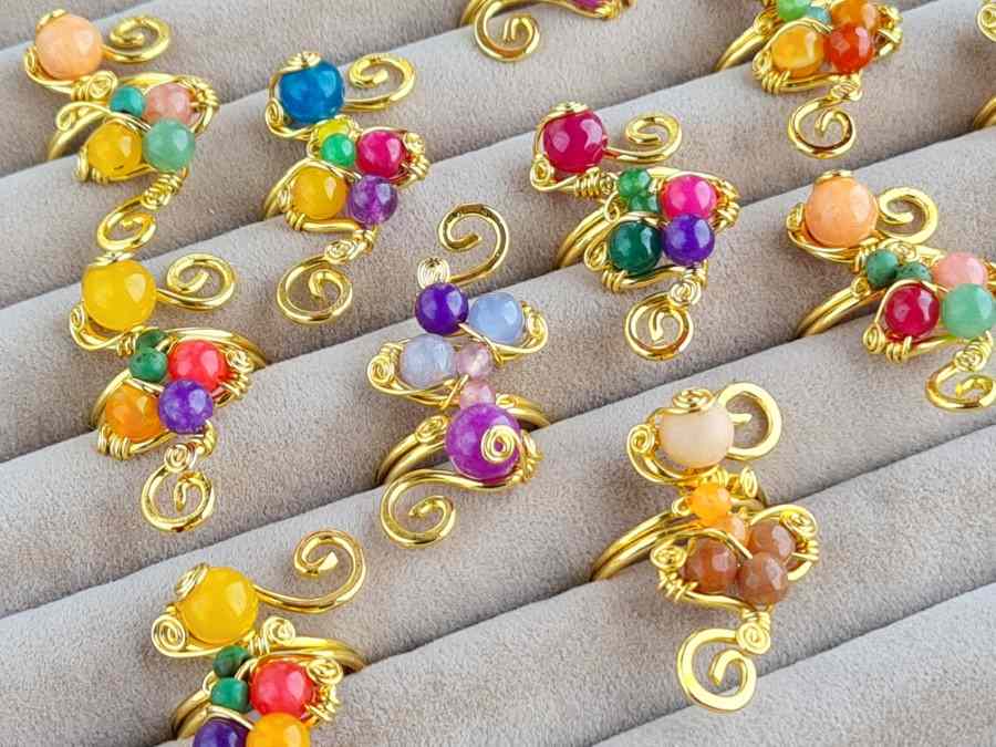 Handcrafted Natural Stone Ring Collection – Copper Ring