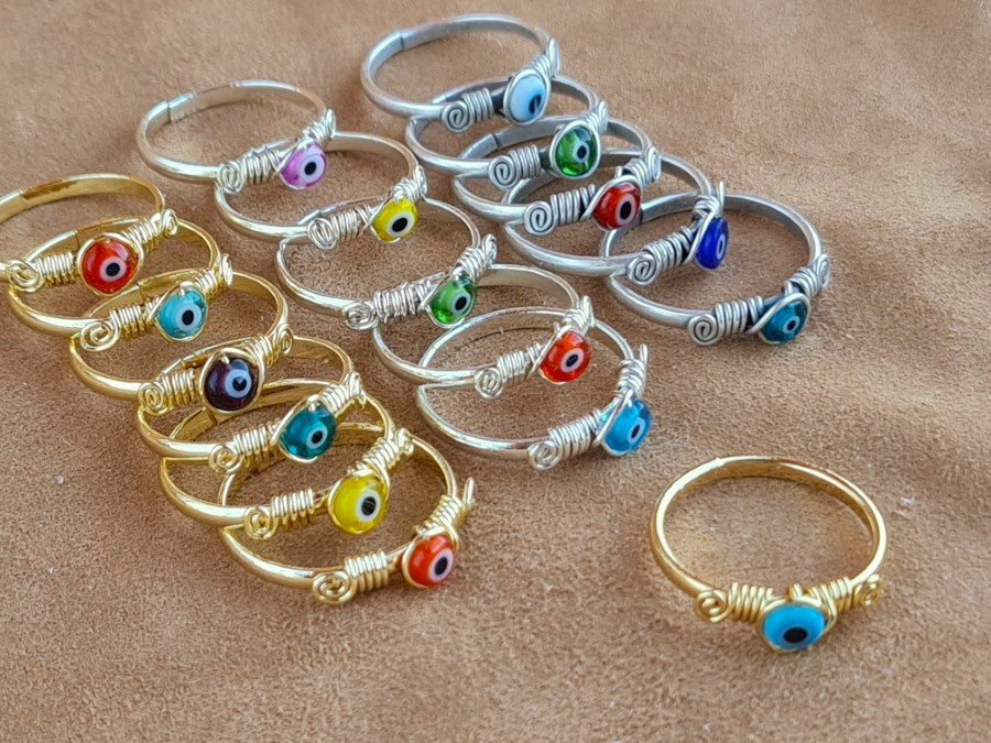 Handcrafted Natural Stone Ring Collection – Gold- Silver Plated Copper