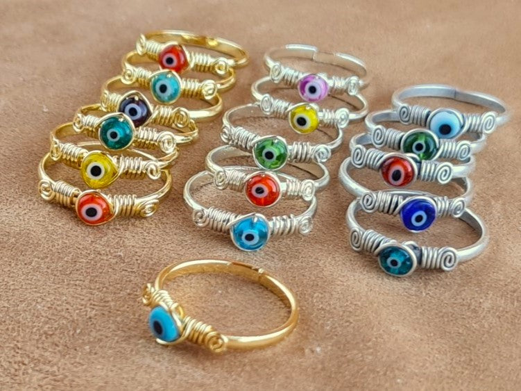 Handcrafted Natural Stone Ring Collection – Gold- Silver Plated Copper