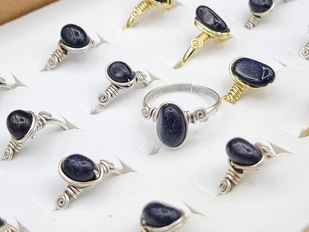 Handcrafted Black Star Stone Copper Ring – Gold, Polish Silver & Matte Silver Finish (R-513)