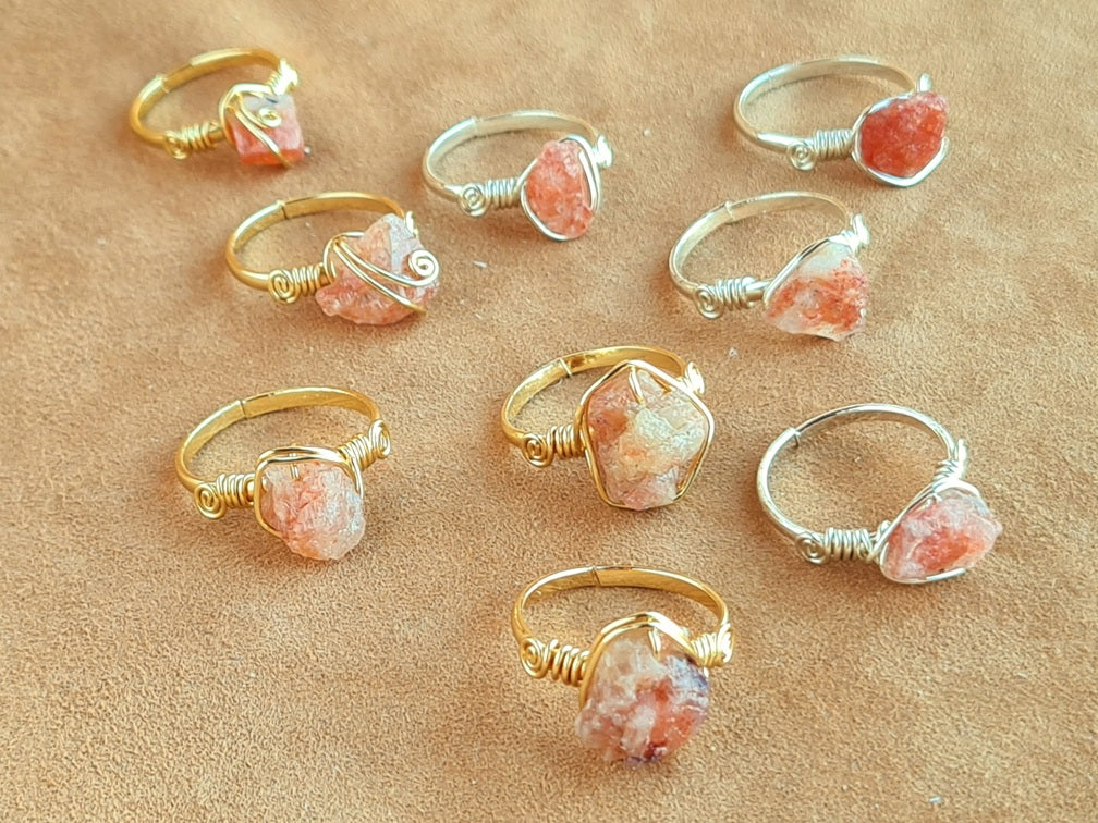 Raw Copper Minimal Ring – Gold & Polish Silver Finish (R-622)