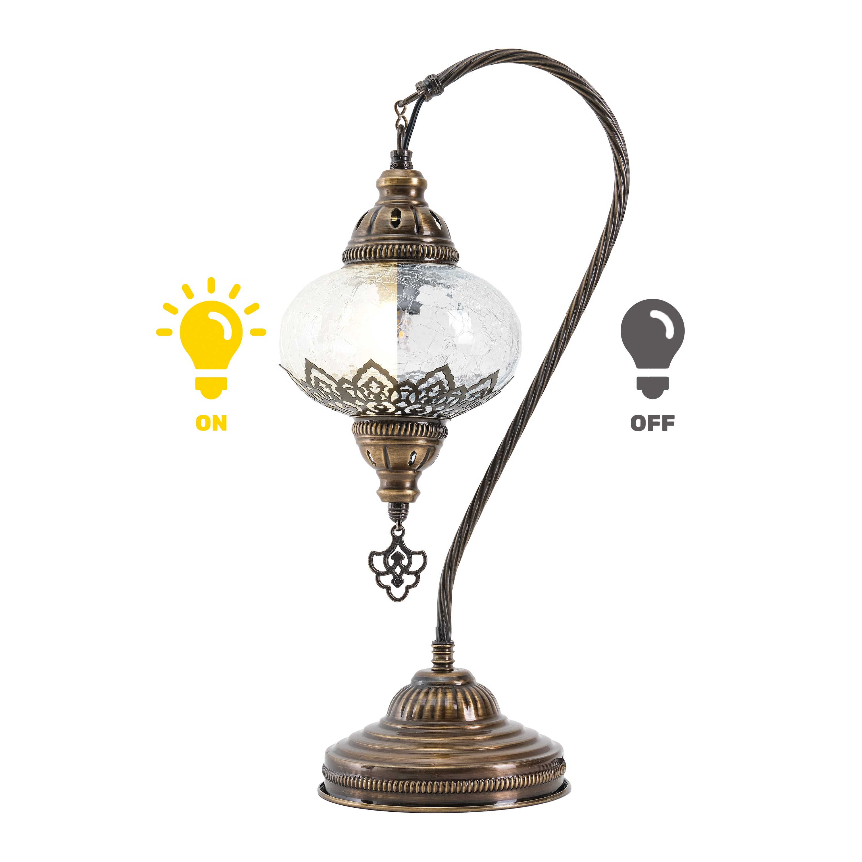 Mozaist Handmade Turkish Swan Table Lamp