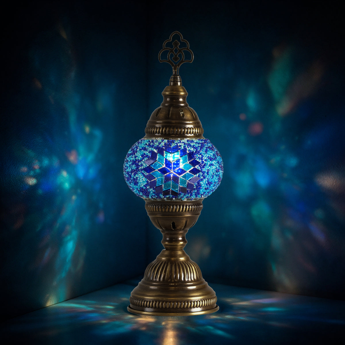 Turkish Mosaic Table Lamp, Handmade Glass Bedside Lamp, 4 color options,