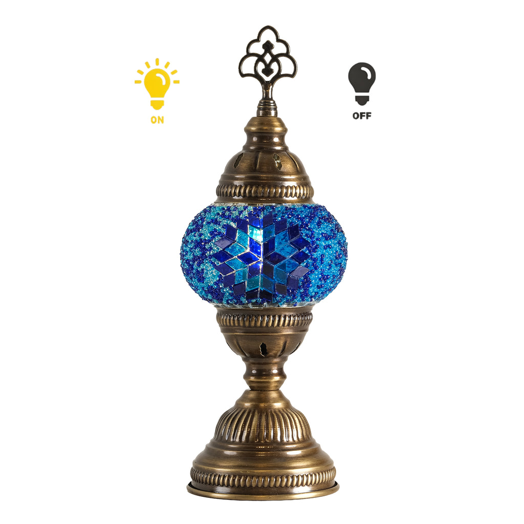Turkish Mosaic Table Lamp, Handmade Glass Bedside Lamp, 4 color options,