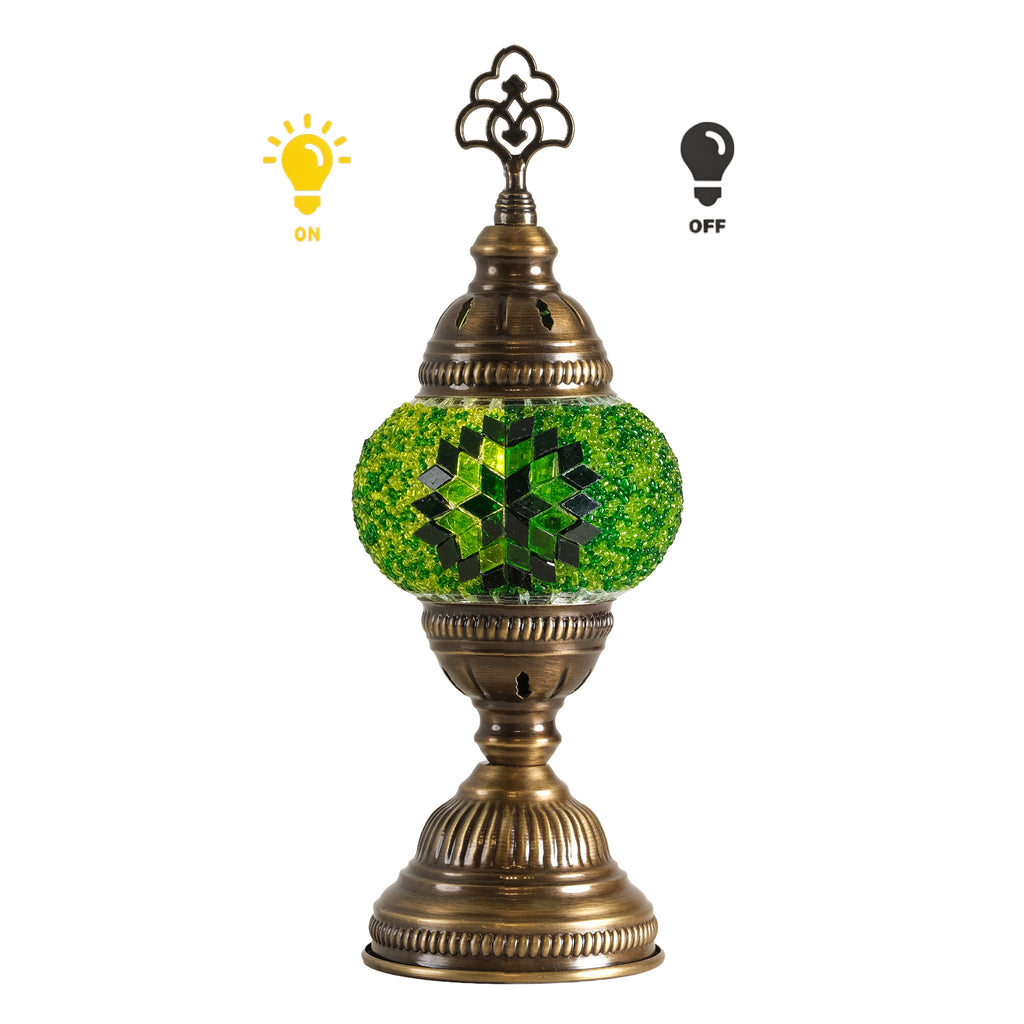 Turkish Mosaic Table Lamp, Handmade Glass Bedside Lamp, 4 color options,