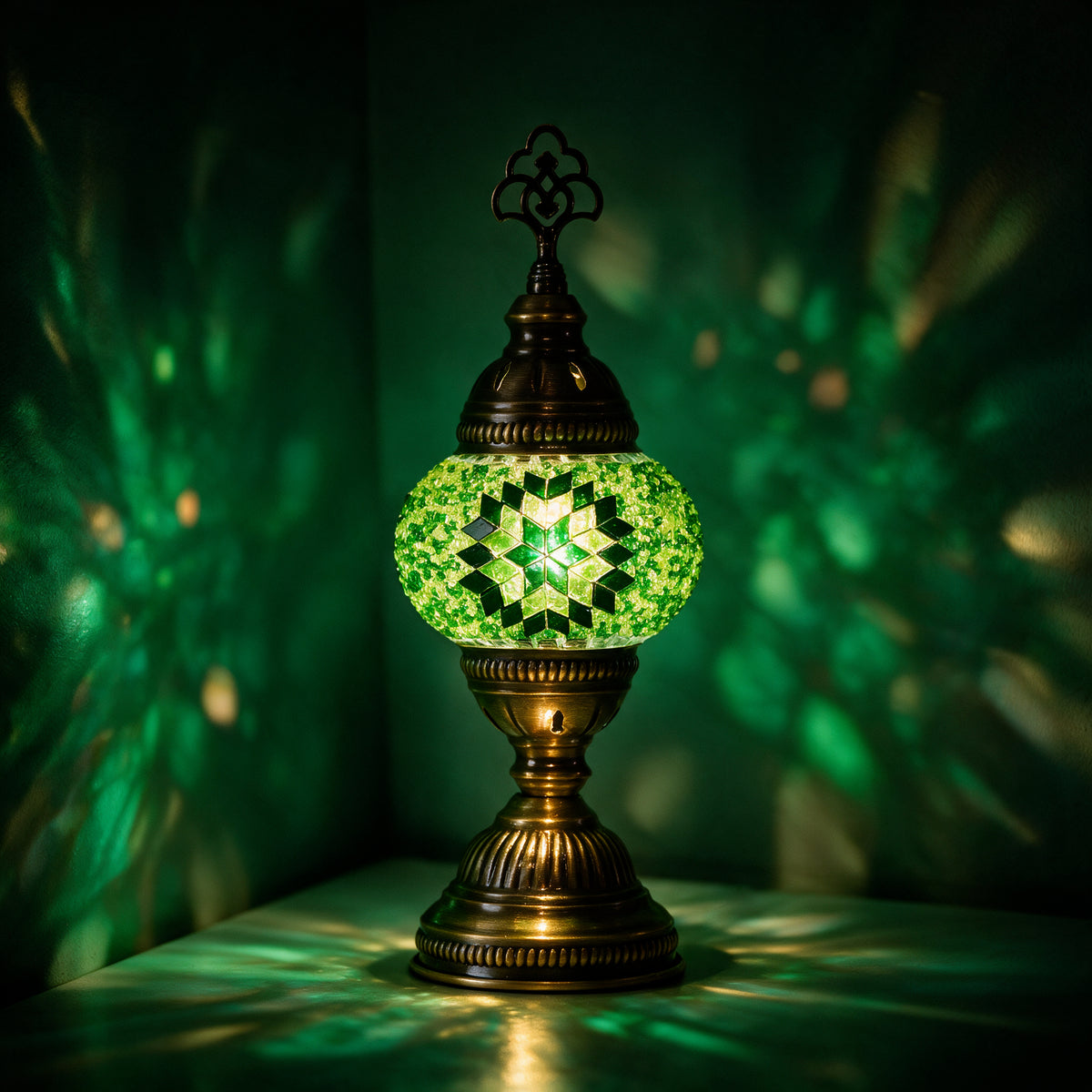 Turkish Mosaic Table Lamp, Handmade Glass Bedside Lamp, 4 color options,