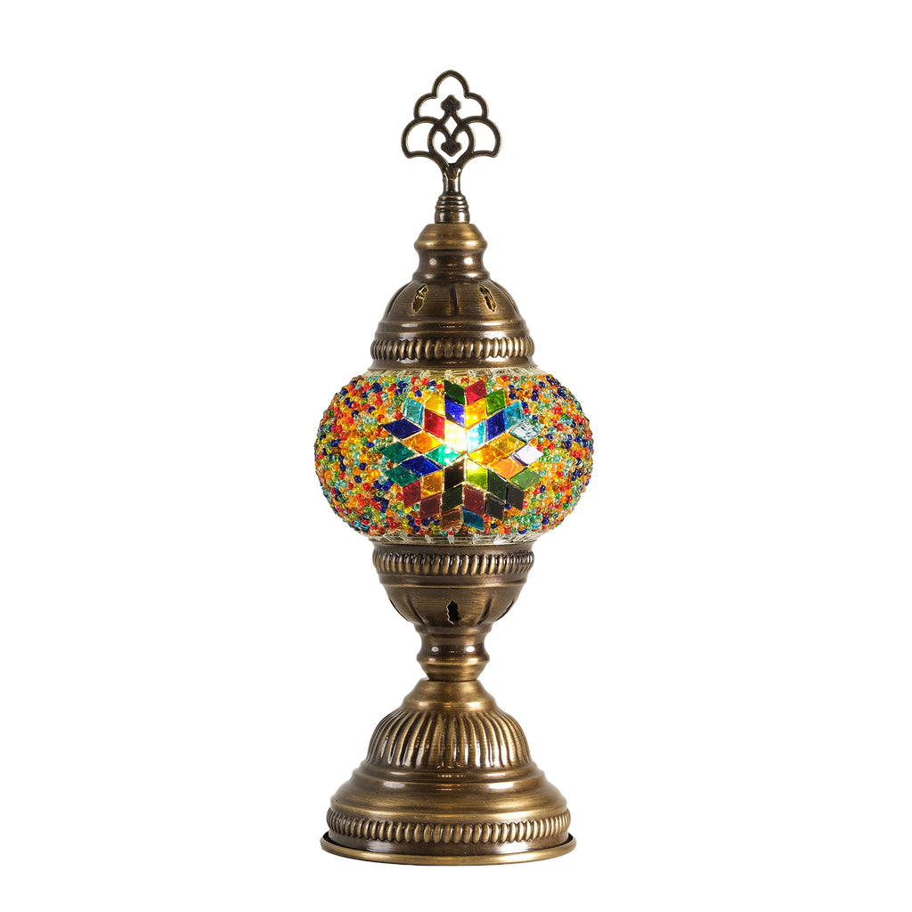 Turkish Mosaic Table Lamp, Handmade Glass Bedside Lamp, 4 color options,