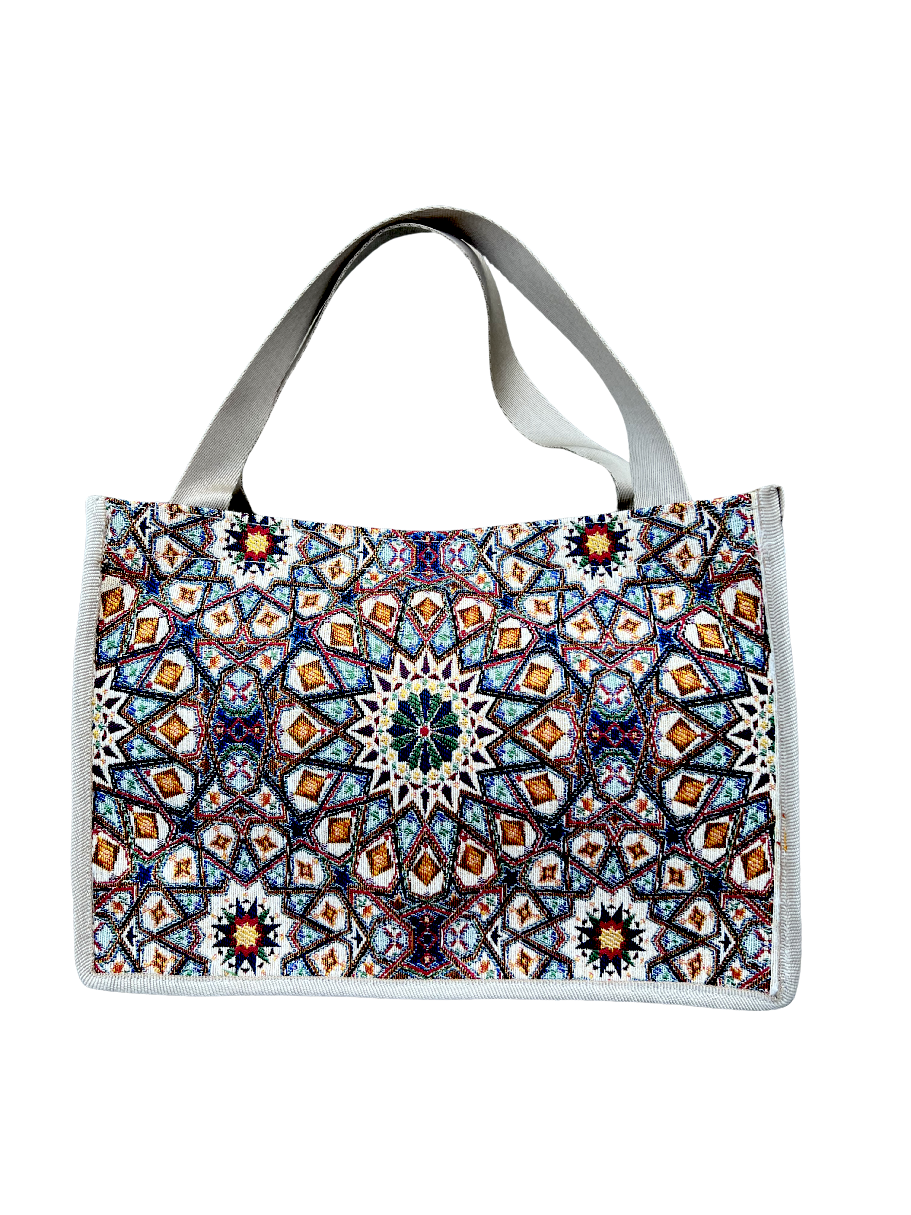 Woven Tapestry Tote Bag | Assorted Designs | 13" Cotton Everyday Shopping Bag | Hook & Loop Closure