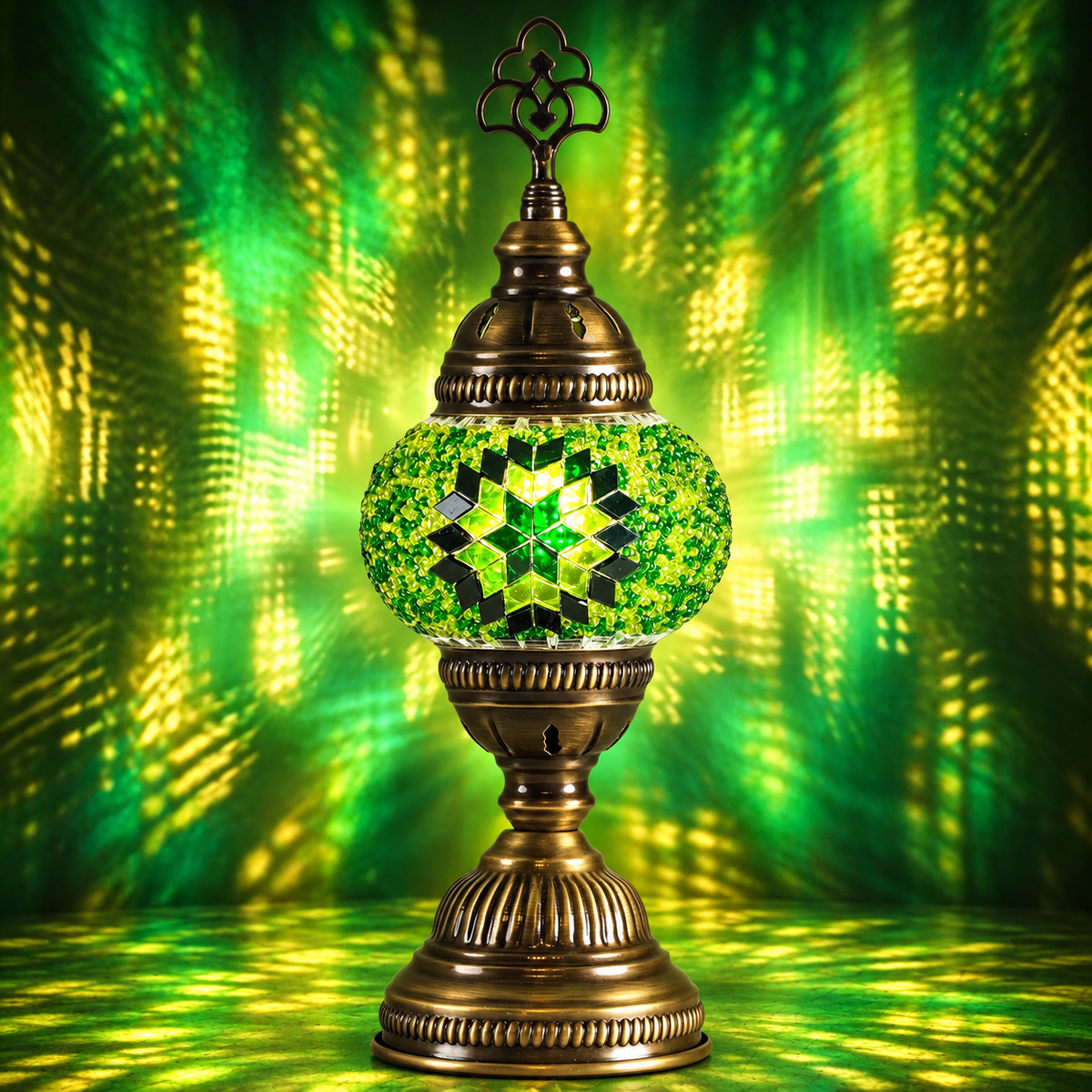 Turkish Mosaic Table Lamp, Handmade Glass Bedside Lamp, 4 color options,