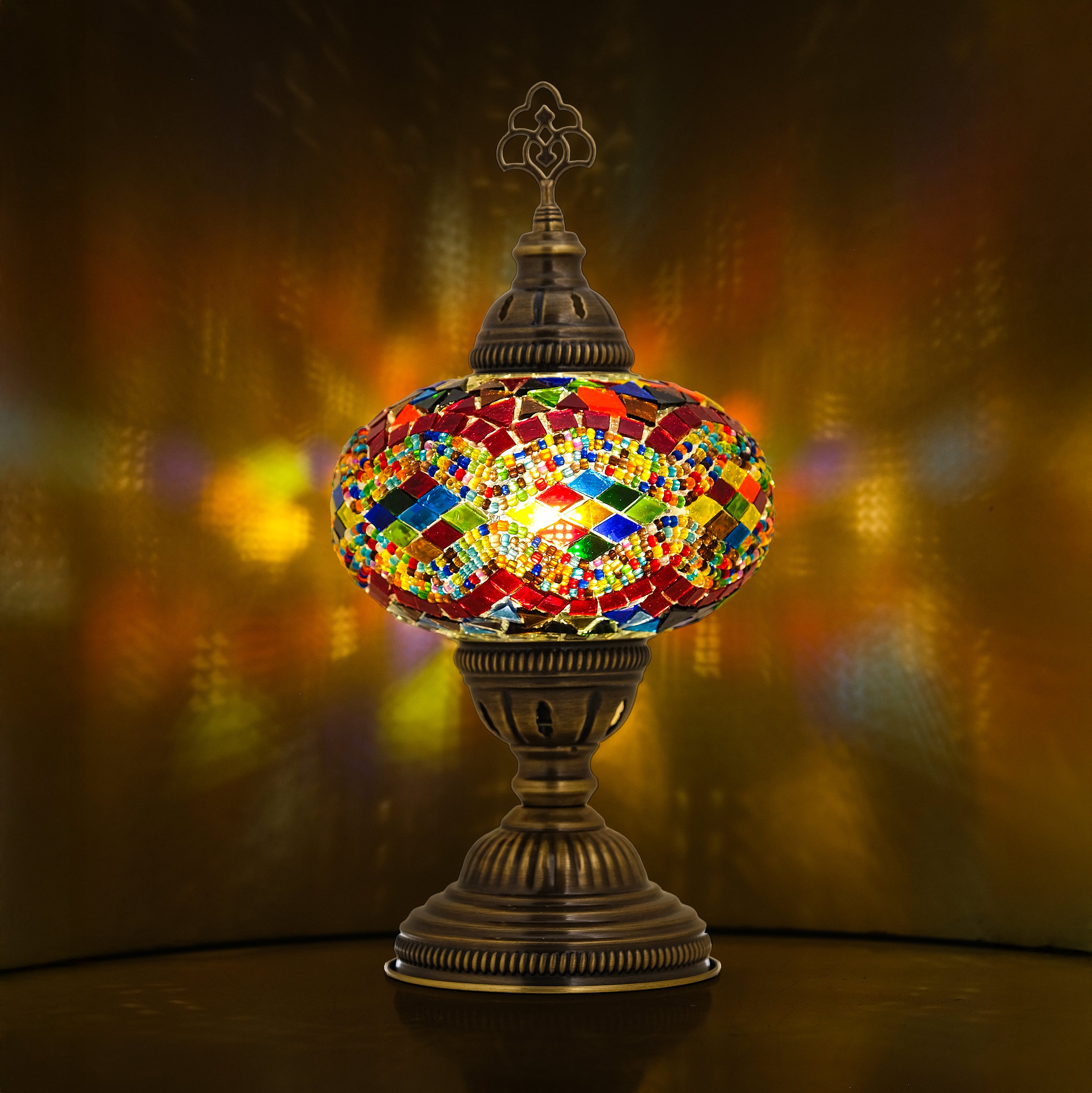 Mozaist Turkish Mosaic Table Lamp Rainbow