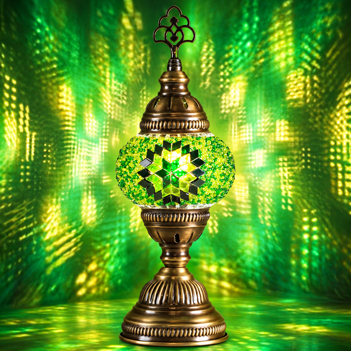 Turkish Mosaic Table Lamp, Handmade Glass Bedside Lamp, 4 color options,