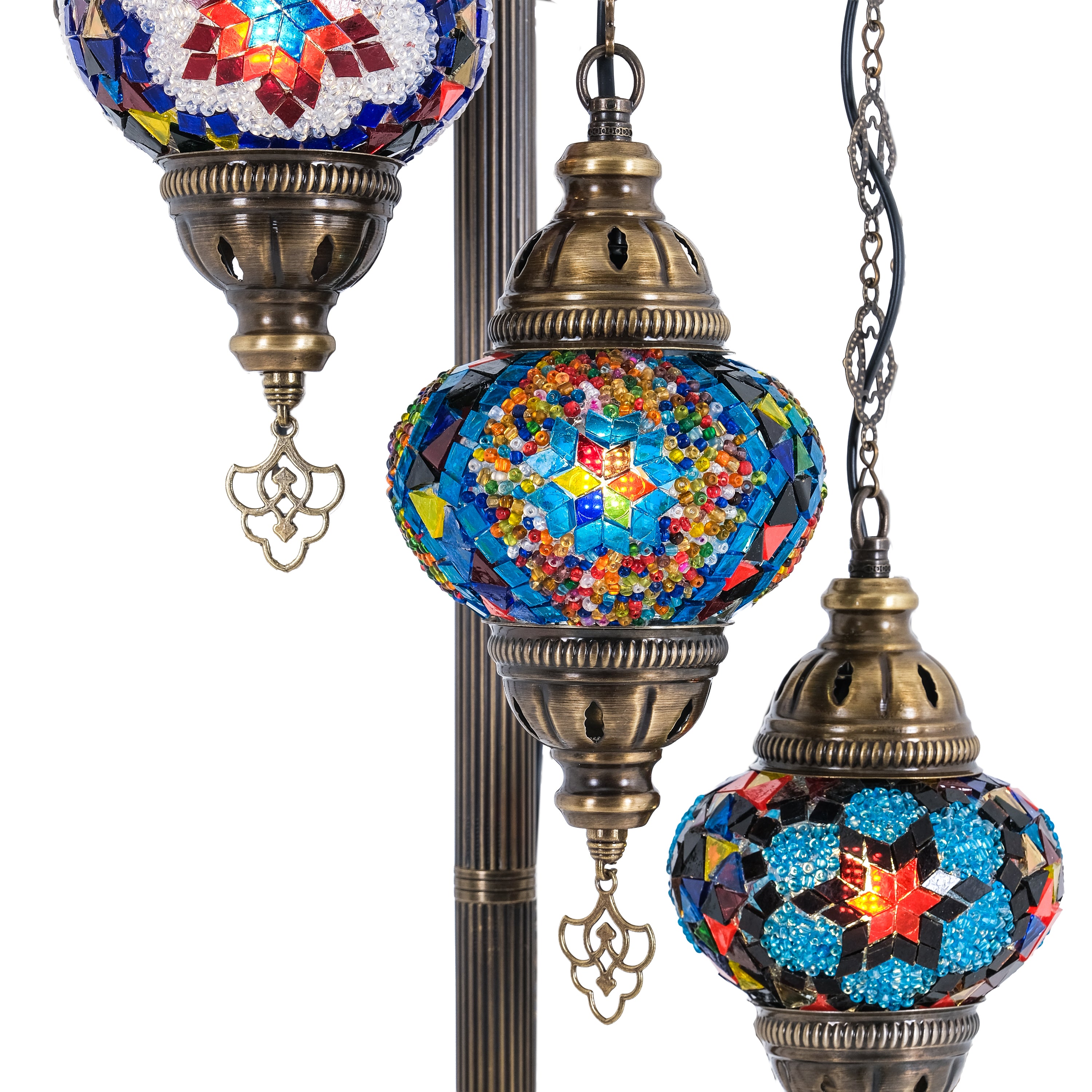 5-Globe Turkish Mosaic Floor Lamp (Multicolor)