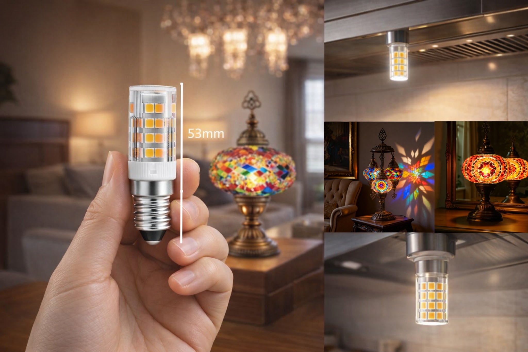 E12 Led Corn Light Bulb 3 Pack