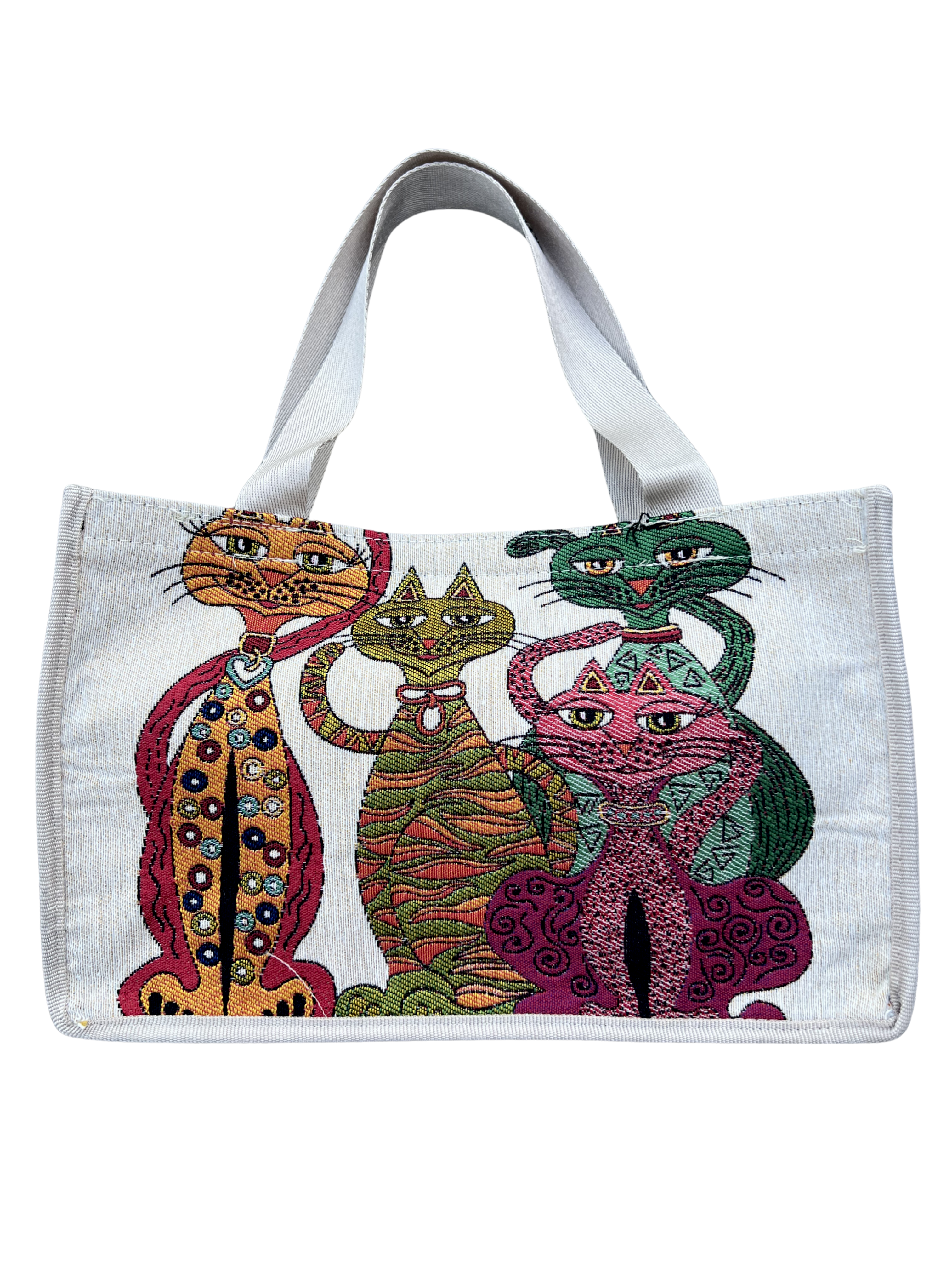 Woven Tapestry Tote Bag | Assorted Designs | 13" Cotton Everyday Shopping Bag | Hook & Loop Closure