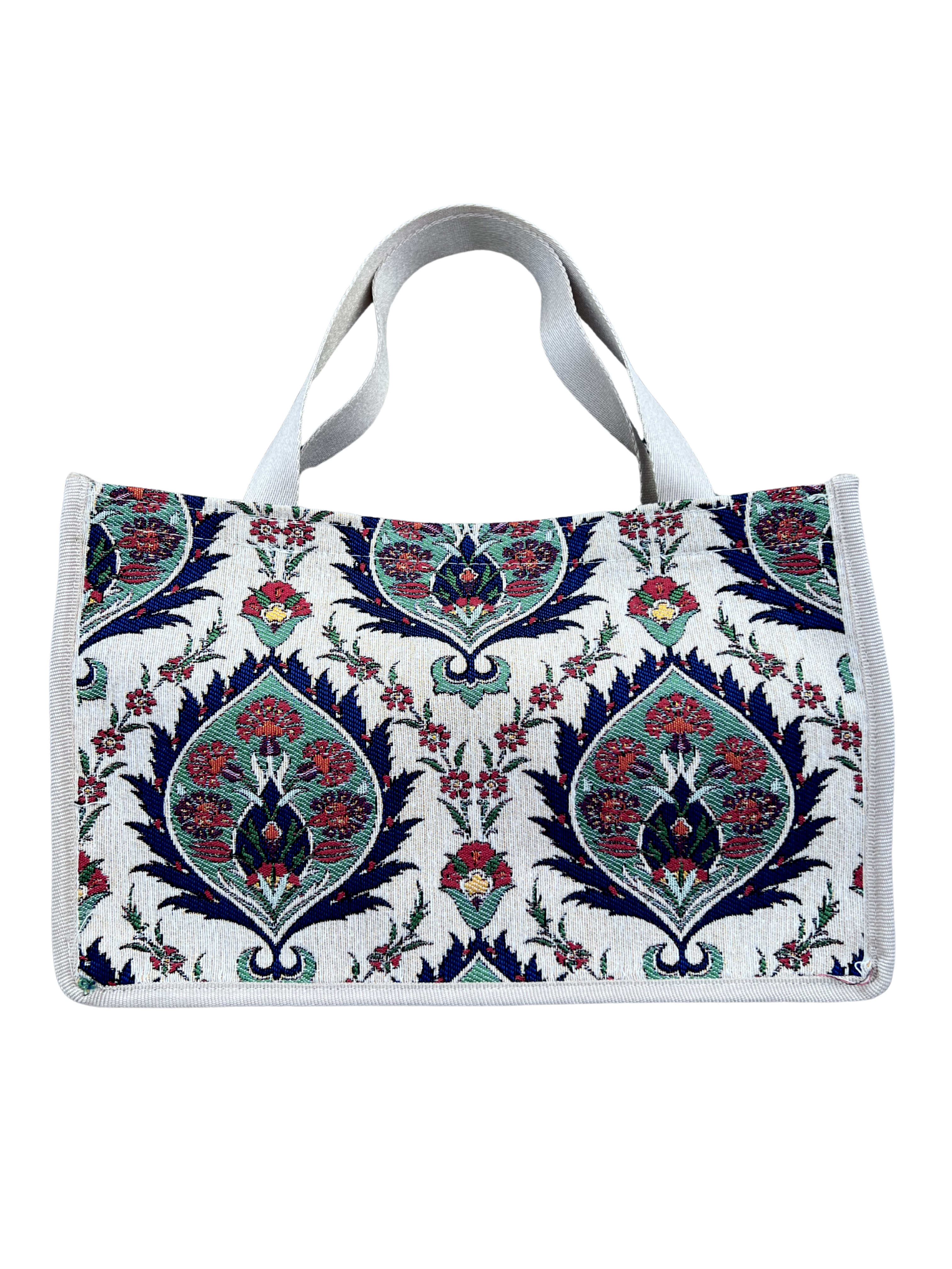 Woven Tapestry Tote Bag | Assorted Designs | 13" Cotton Everyday Shopping Bag | Hook & Loop Closure