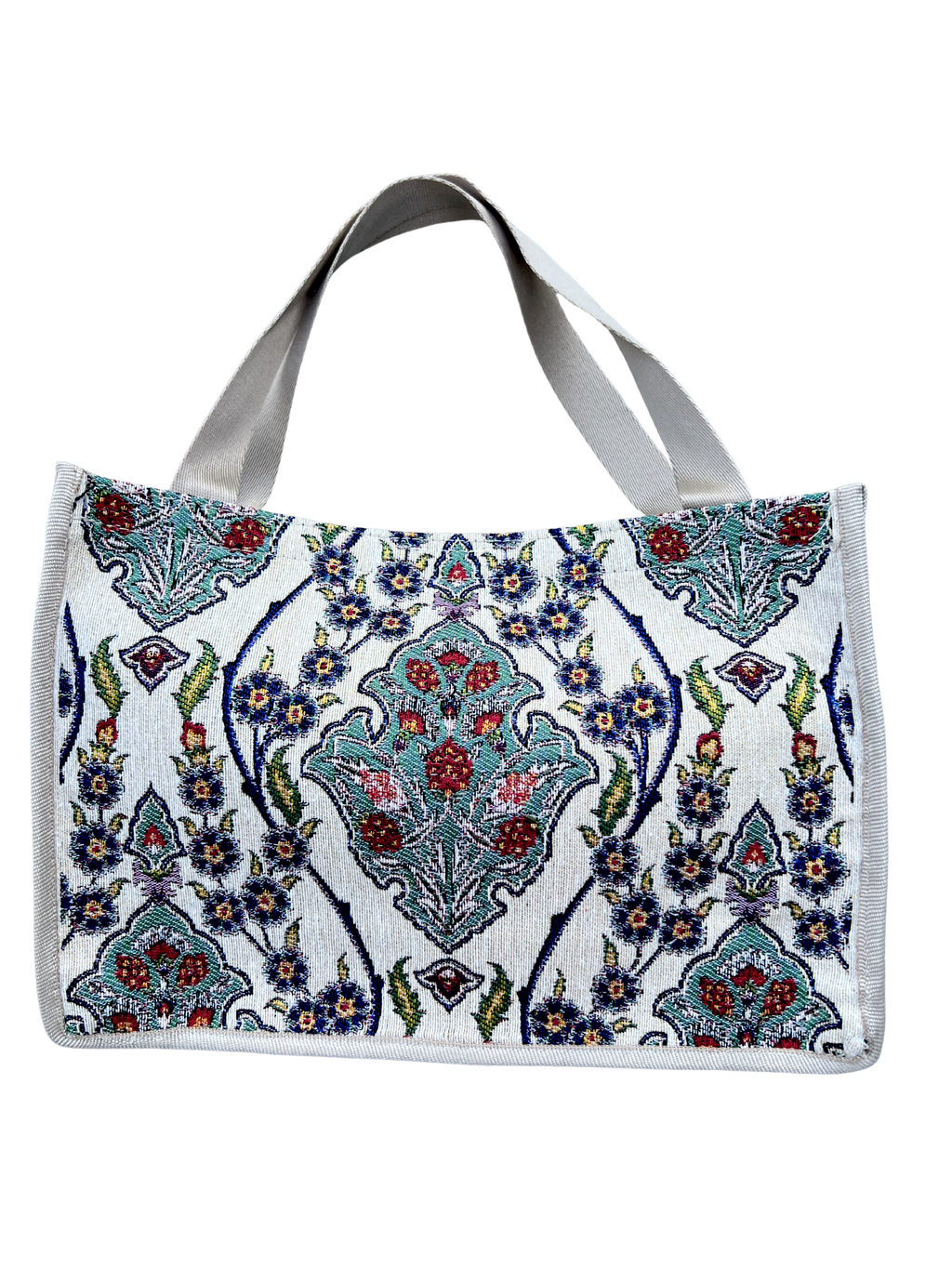 Woven Tapestry Tote Bag | Assorted Designs | 13" Cotton Everyday Shopping Bag | Hook & Loop Closure