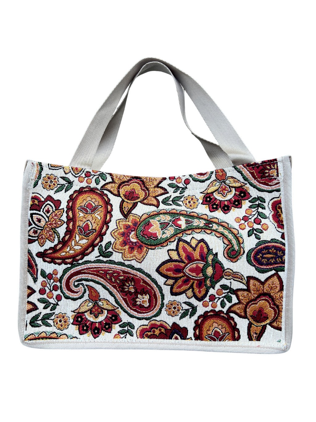 Woven Tapestry Tote Bag | Assorted Designs | 13" Cotton Everyday Shopping Bag | Hook & Loop Closure
