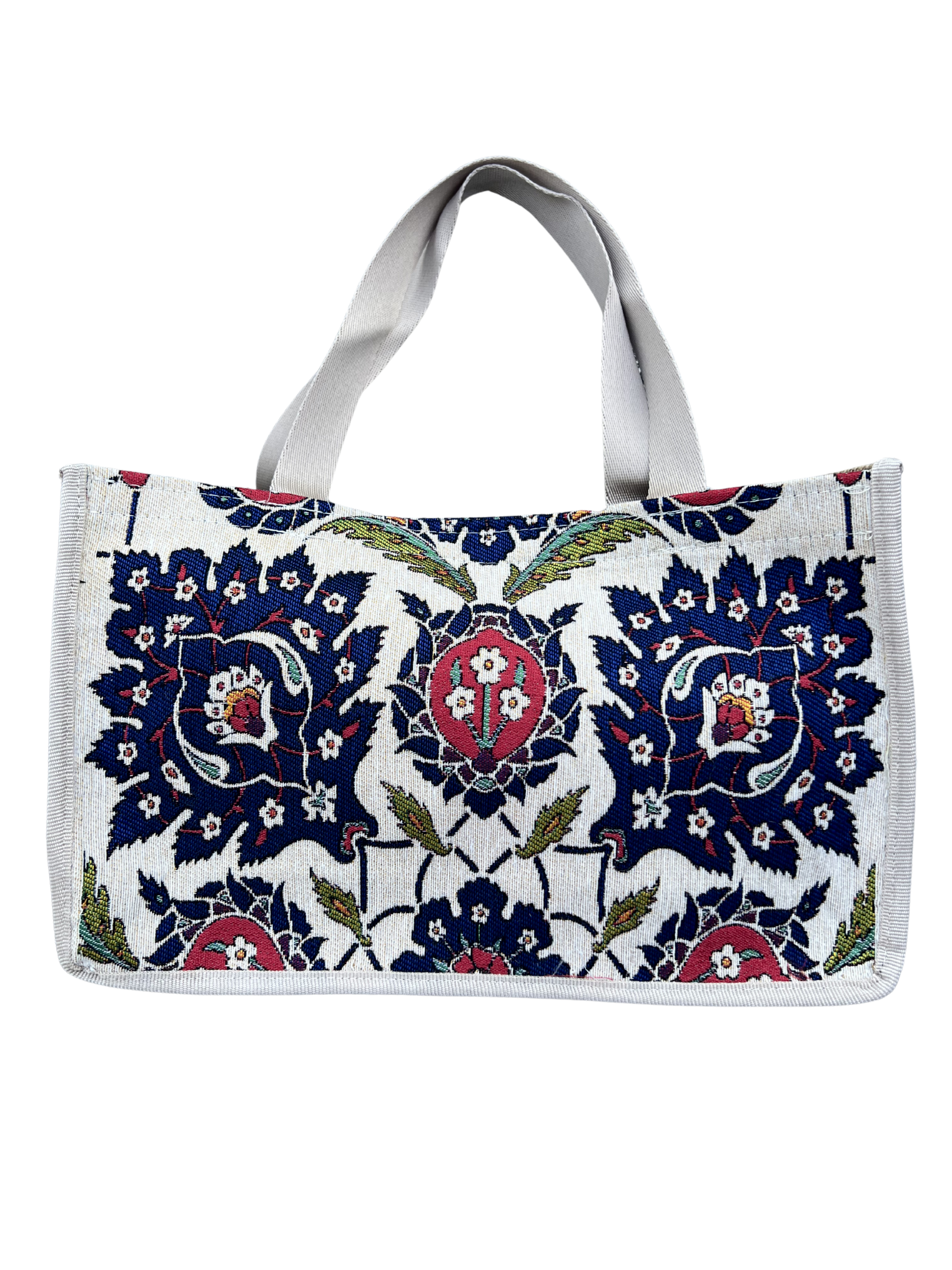 Woven Tapestry Tote Bag | Assorted Designs | 13" Cotton Everyday Shopping Bag | Hook & Loop Closure