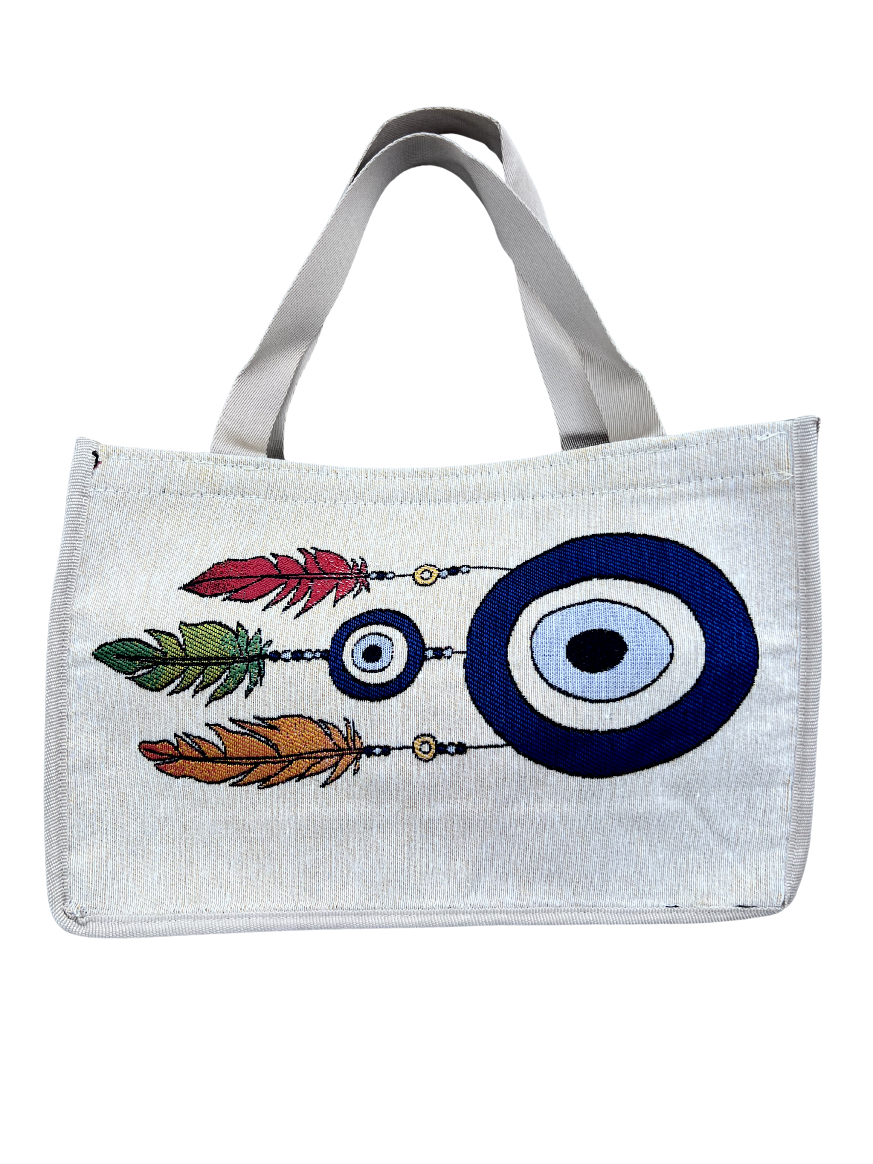Woven Tapestry Tote Bag | Assorted Designs | 13" Cotton Everyday Shopping Bag | Hook & Loop Closure