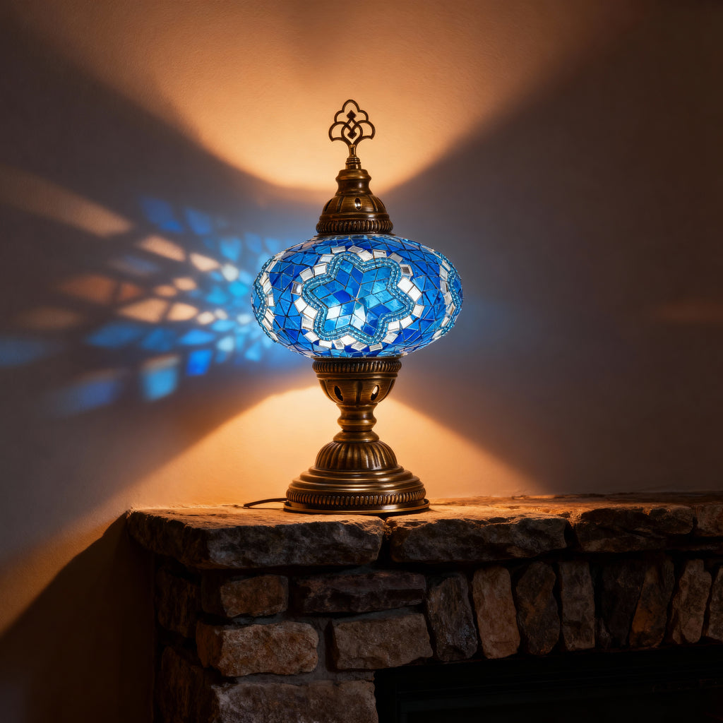 Mozaist Turkish Mosaic Table Lamp Blue