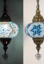 One Light Turkish Mosaic Hanging Lamp (Turquoise Blue)