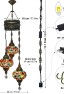 3 Globe Turkish Mosaic Chandelier (Daisy Mix)