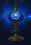 Turkish XL Globe Mosaic Table Lamp (Blue Flower)