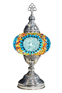 Chrome Finished Silver Color Mosaic Table Lamp (Sunshine)