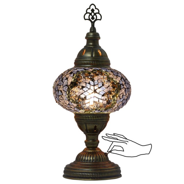 Battery Operated Mosaic Table Lamp (Lilac)