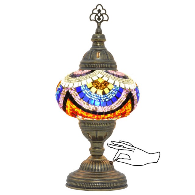 Battery Operated Mosaic Table Lamp (Rainbow)