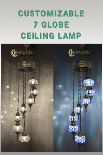 Customize 7 Globe Turkish Mosaic Ceiling Lights