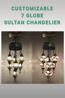 Customize 7 Globe Mosaic Sultan Chandeliers