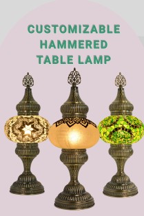 Customize Hammered Turkish Mosaic Table Lamps