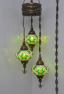 3 Globe Turkish Mosaic Chandelier (Green Star)