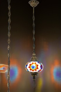 One Light Turkish Mosaic Hanging Lamp (Mix Star)