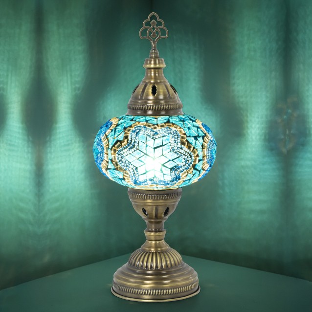 Turkish Mosaic Table Lamp (Turquoise Blue)