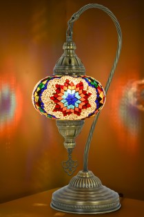 Turkish Swan Neck Mosaic Table Lamp (Mix Star)