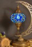 Moon Shaped Crescent Mosaic Table Lamp (Deep Blue)