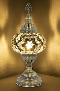 Turkish Mosaic Table Lamp (Black White)