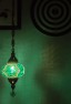 One Light Turkish Mosaic Hanging Lamp (Turquoise Green)