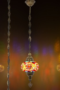 One Light Turkish Mosaic Hanging Lamp (All-in-one Mix)
